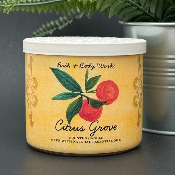 BBW Citrus Grove Bath & Body Works 3 Wick Candle - Picture 1 of 10